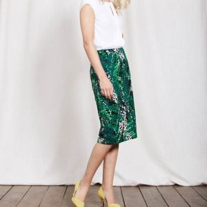 Boden midi skirt green white and black size 6R